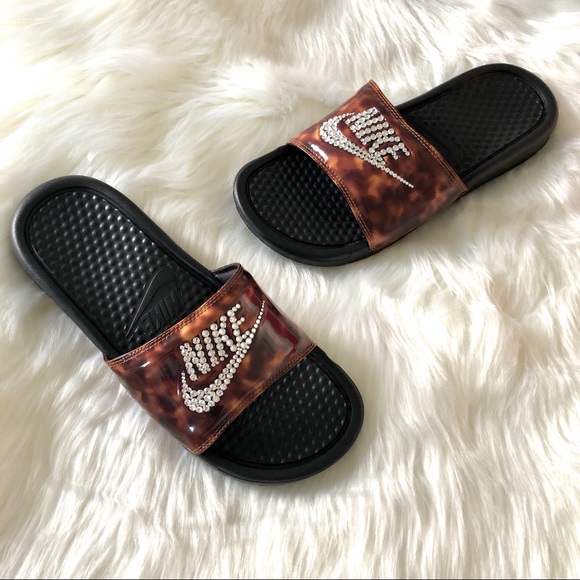 Swarovski Nike Benassi Slide Tortoise - Picture 6 of 9